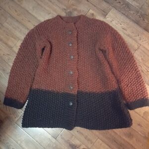 Cozy Two-Tone Knit Cardigan